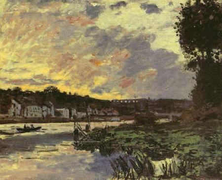 Claude Monet Seine at Bougival in the Evening Germany oil painting art